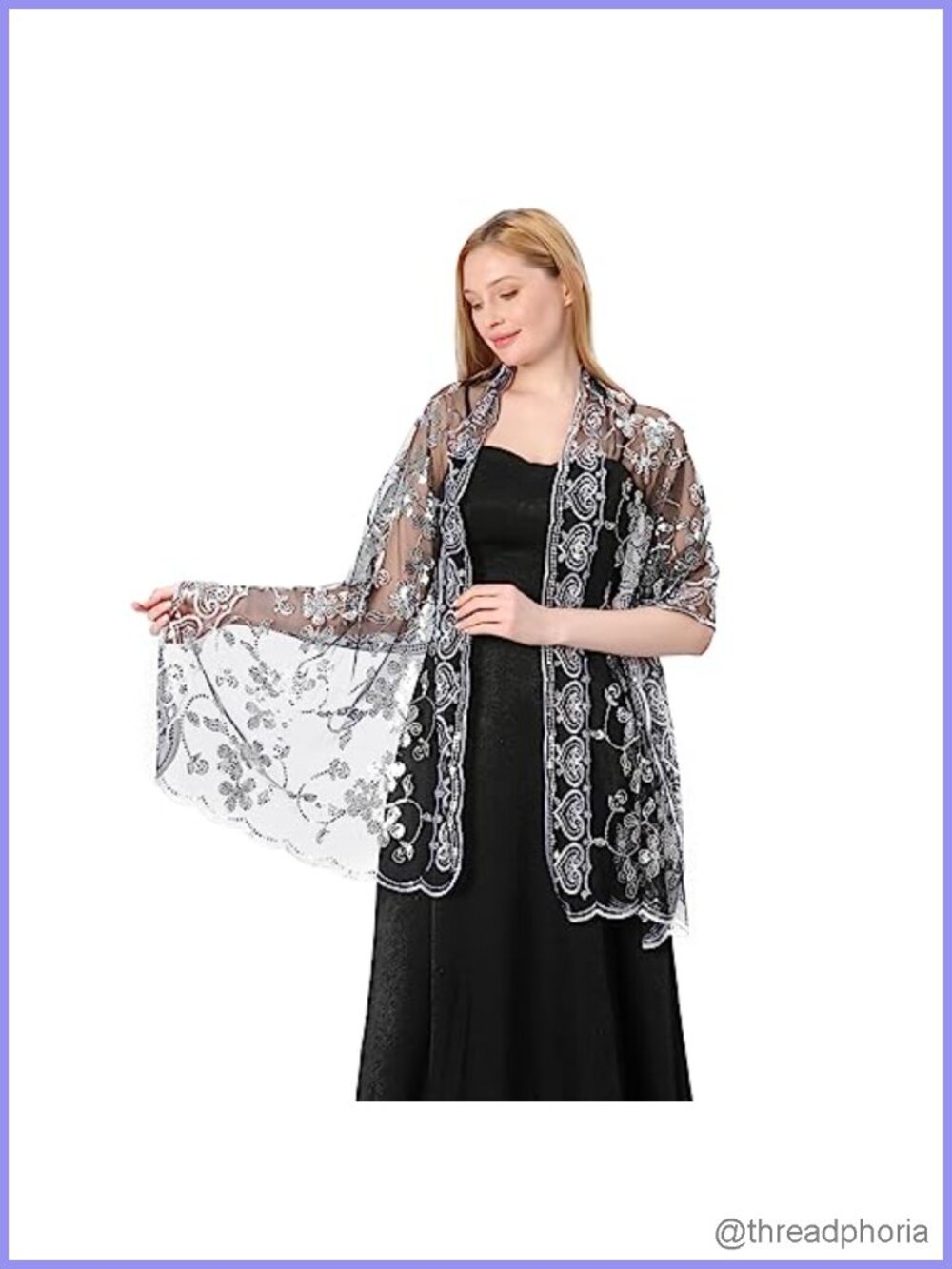 Sequin Sheer Mesh Evening Shawl Wrap Chiffon Bridal Party Scarf